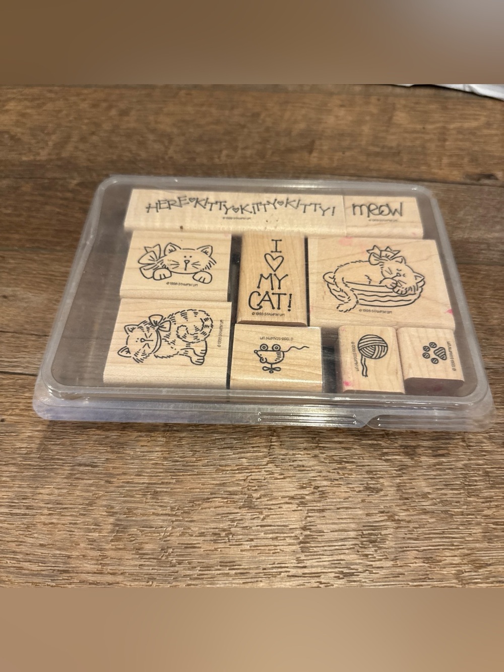 STAMPIN UP Meow Meow 9 Rubber Stamps Cats Sleeping Love - NEW